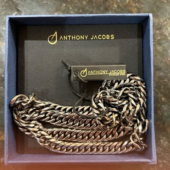 Unisex Anthony Jacobs stainless steel necklace - Picture 6 of 7